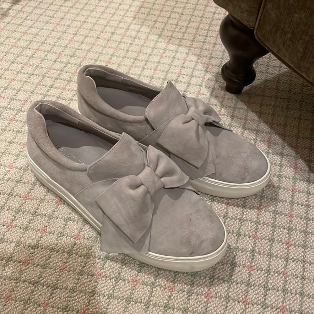 grey slide on shoes